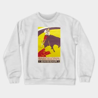 Barcelona with Swiss Air - Vintage Travel Crewneck Sweatshirt